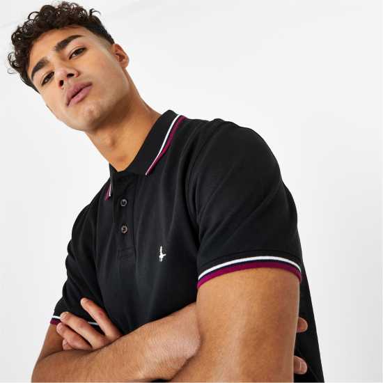 Jack Wills Edgeware Tipped Polo Черно Мъжки тениски с яка