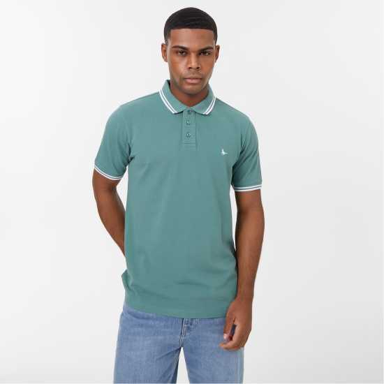 Jack Wills Edgeware Tipped Polo Sea Green Мъжки тениски с яка