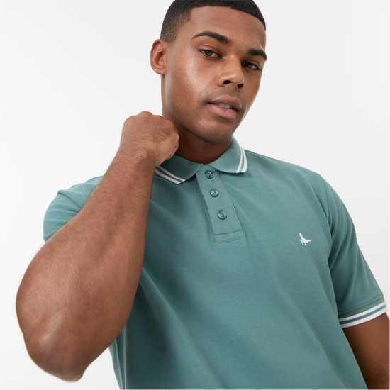 Jack Wills Edgeware Tipped Polo Sea Green Мъжки тениски с яка