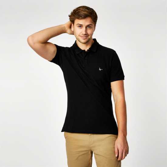 Jack Wills Aldgrove Classic Polo Черно Мъжко облекло за едри хора