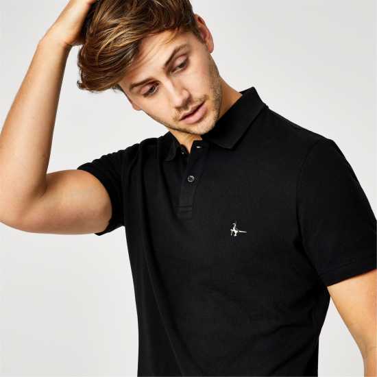 Jack Wills Aldgrove Classic Polo Черно Мъжко облекло за едри хора