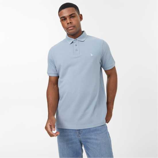 Jack Wills Aldgrove Classic Polo Powder Blue Мъжко облекло за едри хора