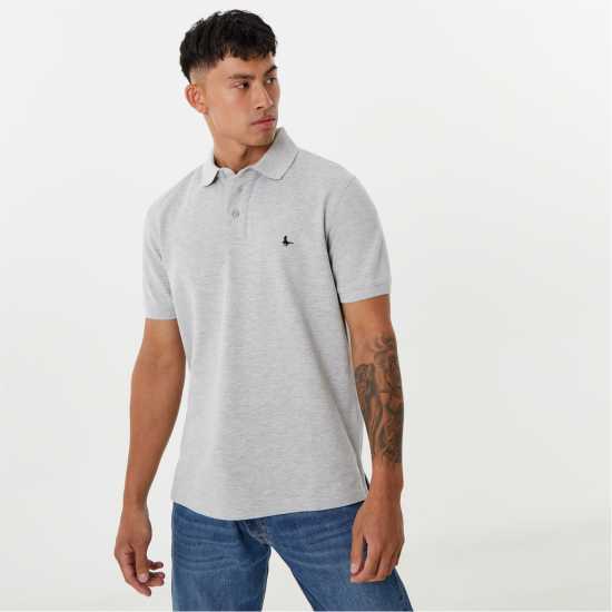 Jack Wills Aldgrove Classic Polo Сив марл Мъжко облекло за едри хора