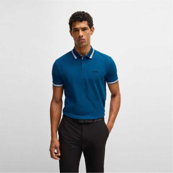 Hugo Boss Блуза С Яка Boss Paddy Polo Shirt Отвори синьо 494 