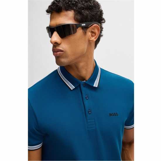 Hugo Boss Блуза С Яка Boss Paddy Polo Shirt Отвори синьо 494 