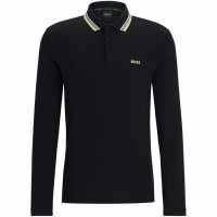 Hugo Boss Блуза С Яка Boss Plisy Long Sleeve Polo Shirt Черно 006 Mens Big and Tall