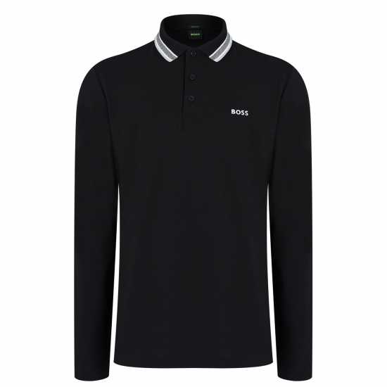 Hugo Boss Блуза С Яка Boss Plisy Long Sleeve Polo Shirt Черно 002 Mens Big and Tall