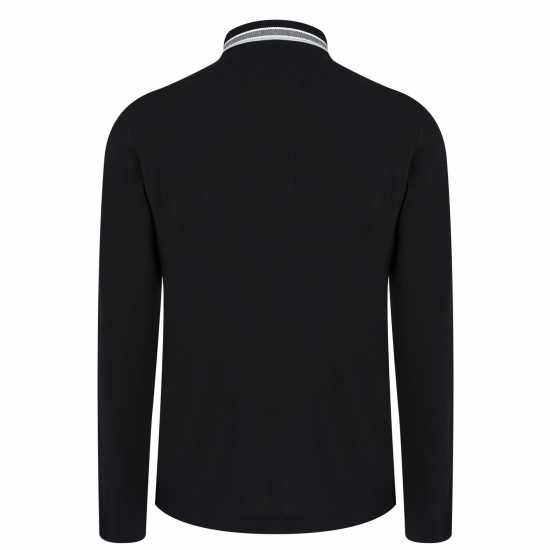 Hugo Boss Блуза С Яка Boss Plisy Long Sleeve Polo Shirt Черно 002 Mens Big and Tall