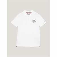 Tommy Hilfiger Logo Polo Short Sleeve Shirt Junior Бяло 