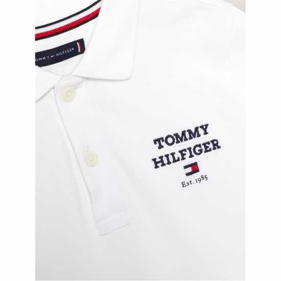 Tommy Hilfiger Logo Polo Short Sleeve Shirt Junior Бяло 