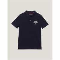 Tommy Hilfiger Logo Polo Short Sleeve Shirt Junior Пустинно небе 