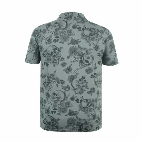 Firetrap Мъжка Блуза С Яка All-Over Print Polo Top Mens Сиво 