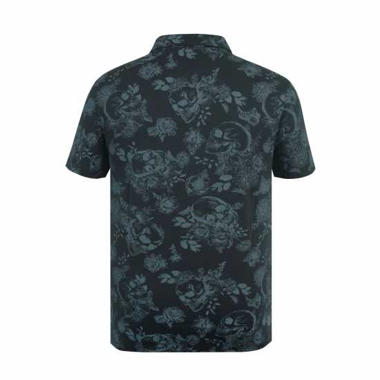 Firetrap Мъжка Блуза С Яка All-Over Print Polo Top Mens Черно 