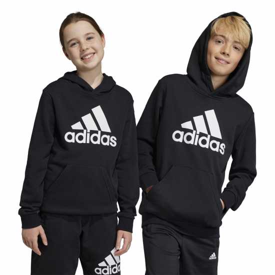 Adidas Big Logo Hoodie Juniors Черно/Бяло Детски суитчъри и блузи с качулки