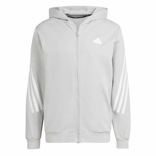 Adidas Future Icons 3-Stripes Full Zip Hoodie Mens Сиво Две Мъжки суитчъри и блузи с качулки