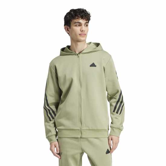 Adidas Future Icons 3-Stripes Full Zip Hoodie Mens Зелен палатка 