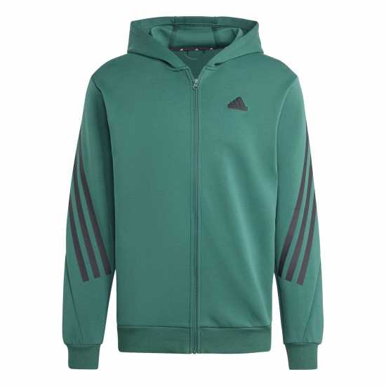 Adidas Future Icons 3-Stripes Full Zip Hoodie Mens Колежанско зелено 