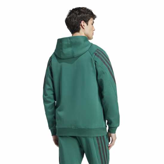 Adidas Future Icons 3-Stripes Full Zip Hoodie Mens Колежанско зелено 