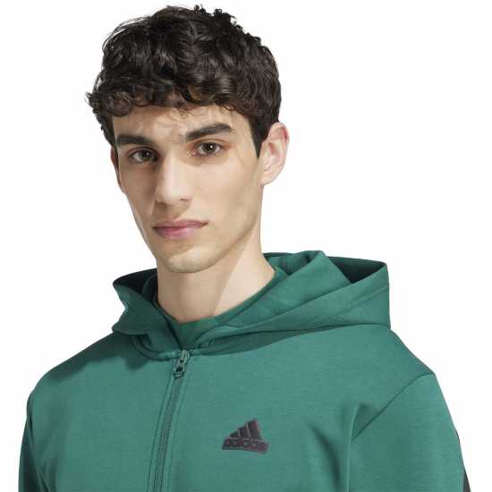 Adidas Future Icons 3-Stripes Full Zip Hoodie Mens Колежанско зелено 