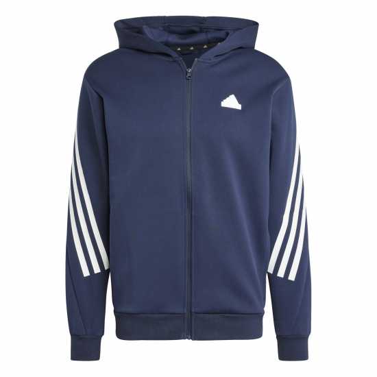 Adidas Future Icons 3-Stripes Full Zip Hoodie Mens Легендарна чернина 