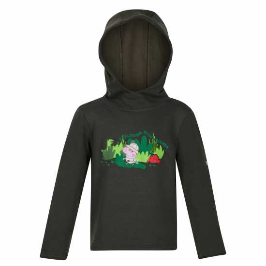 Regatta Peppa Graph Fleece Hoody Girls Тъмно кафяво Детски суитчъри и блузи с качулки