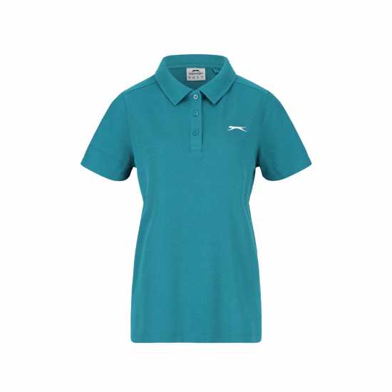 Дамска Блуза С Яка Slazenger Polo Shirt Ladies Синьо-зелено Дамски тениски с яка