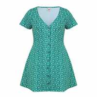 Soulcal Button Up Dress Ld43 Зелено Дитси Дамски поли и рокли