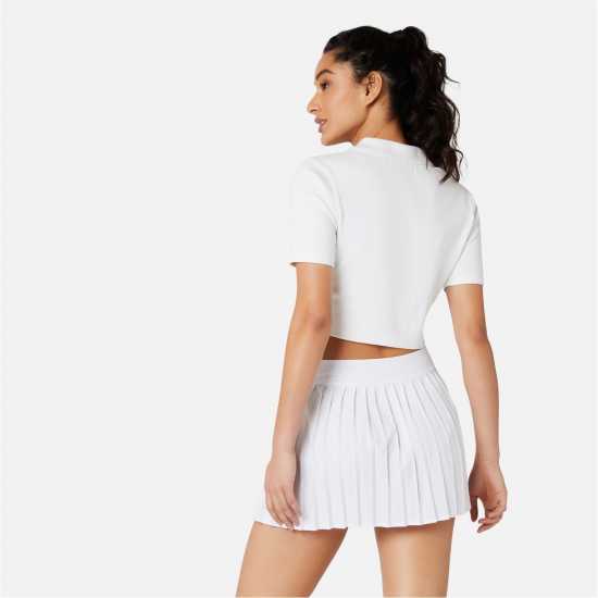 Slazenger Cropped Polo Top Бяло Дамски тениски с яка