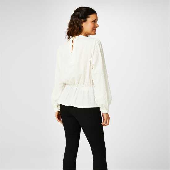 Biba Textured Blouse Бяло 