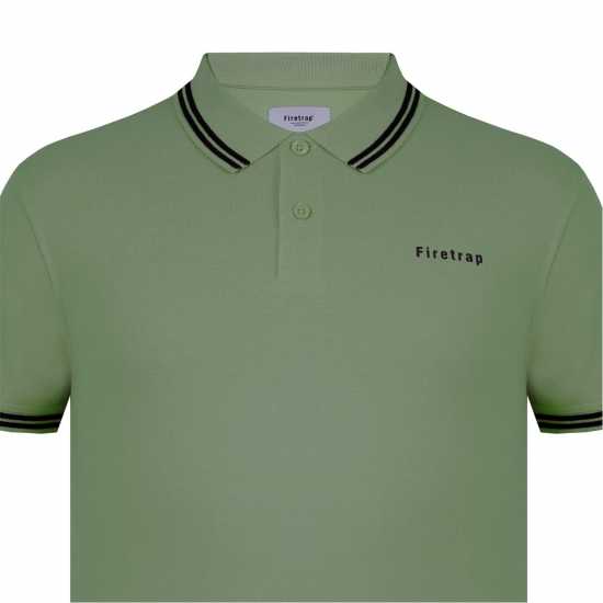 Firetrap Мъжка Блуза С Яка Lazer Polo Shirt Mens Зелено Мъжко облекло за едри хора