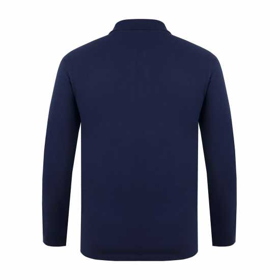 Fabric 2-Pack Long Sleeve Polo Морско синьо/Бяло Мъжко облекло за едри хора