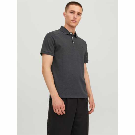 Jack And Jones Блуза С Яка Paulos Tipped Pique Short Sleeve Polo Shirt Dark Grey Мъжко облекло за едри хора