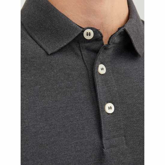 Jack And Jones Блуза С Яка Paulos Tipped Pique Short Sleeve Polo Shirt Dark Grey Мъжко облекло за едри хора