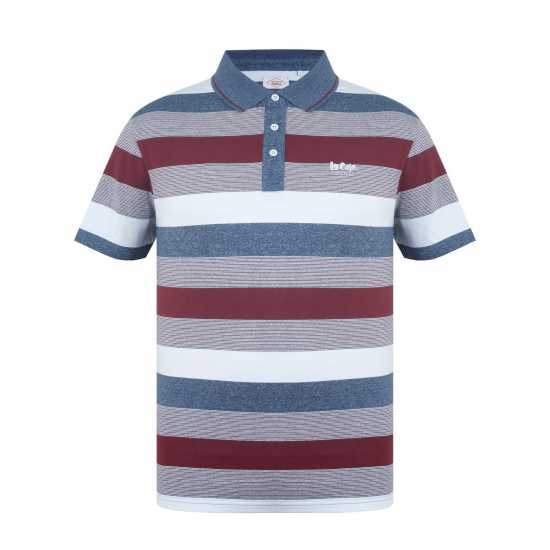 Lee Cooper Мъжко Поло На Ивици Stripe Polo Mens Burgundy Мъжки тениски с яка