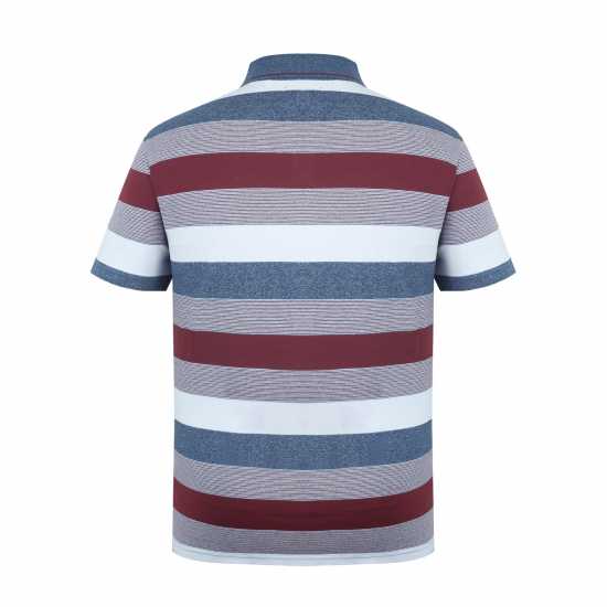 Lee Cooper Мъжко Поло На Ивици Stripe Polo Mens Burgundy Мъжки тениски с яка