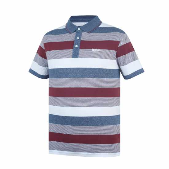 Lee Cooper Мъжко Поло На Ивици Stripe Polo Mens Burgundy Мъжки тениски с яка