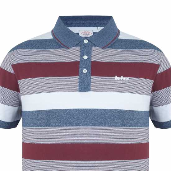 Lee Cooper Мъжко Поло На Ивици Stripe Polo Mens Burgundy Мъжки тениски с яка