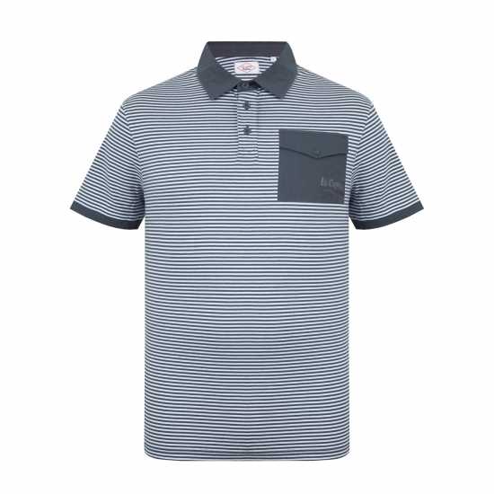 Lee Cooper Мъжко Поло На Ивици Stripe Polo Mens Charc/whit Мъжки тениски с яка