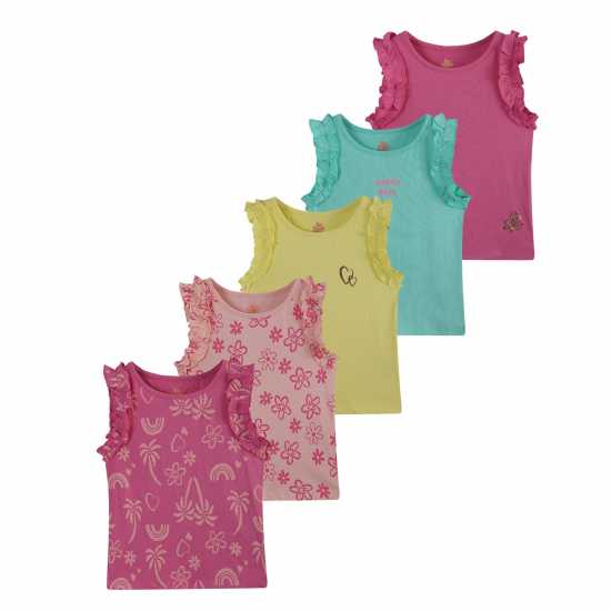 Be You Younger Girl 5 Pack Tropic Vest Tops  Детски потници