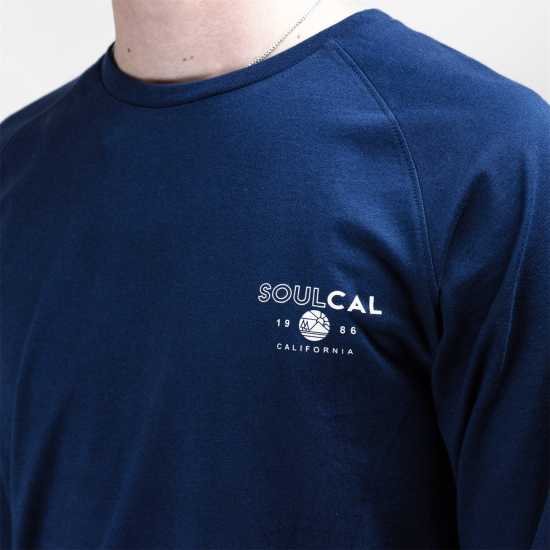 Soulcal Long-Sleeve Tee Синьо Мъжко облекло за едри хора