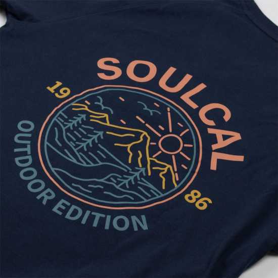 Soulcal Long-Sleeve Tee Синьо Мъжко облекло за едри хора