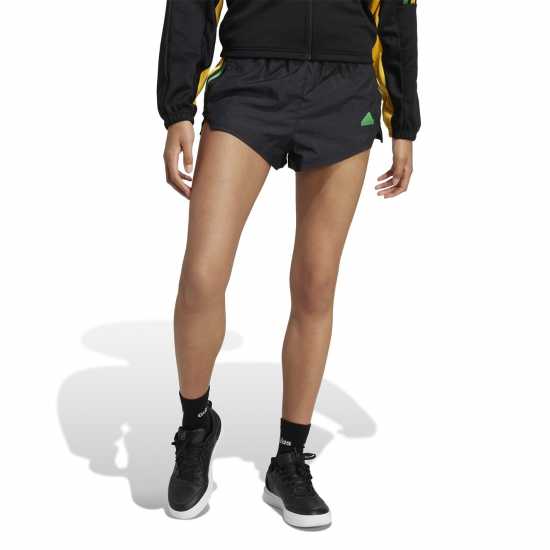 Adidas Дамски Шорти House Of Tiro Nations Pack Woven Shorts Womens Черно/Злато Дамски къси панталони