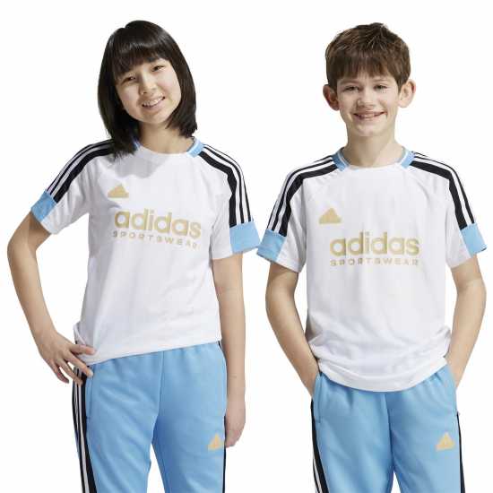 Adidas House Of Tiro Nation Pack T-Shirt Juniors Бяло/Синьо Детски тениски и фланелки