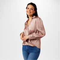 Biba Тениска Wrap Front Shirt Тоуп 