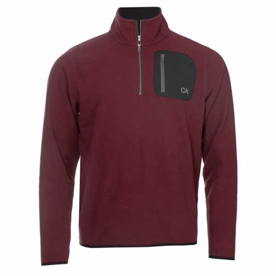 Полар Мъже Calvin Klein Golf Planet Golf Fleece Mens Бордово Мъжки пуловери и жилетки