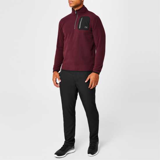 Полар Мъже Calvin Klein Golf Planet Golf Fleece Mens Бордово Мъжки пуловери и жилетки