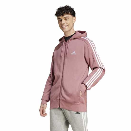 Adidas Essentials French Terry 3-Stripes Zip Hoodie Mens  