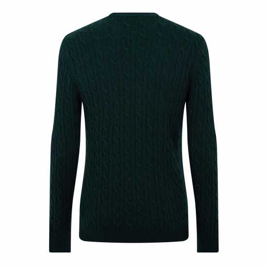 Jack Wills Marlow Merino Wool Blend Cable Knitted Jumper Вечнозелен Марл 