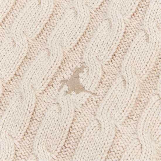 Jack Wills Marlow Merino Wool Blend Cable Knitted Jumper Сребърно облаче Мъжки пуловери и жилетки