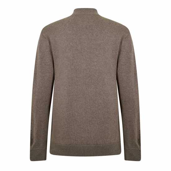 Пуловер С Цип Jack Wills Funnel Neck Half Zip Jumper Кафяв марл 